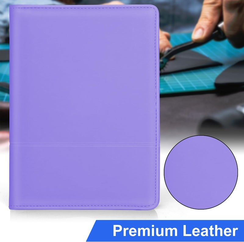Konper Classic Padfolio/Junior Portfolio Folder Case, Business A5 Leather Organizer Binder for Men Women, A5 Writing Pad Included, Purple. - Image 4